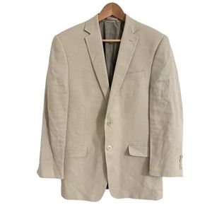 Men's Beige Sand Linen 2 Button Blazer Calvin Klein 38R